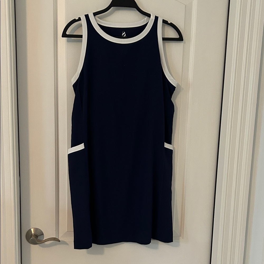 Lou & Grey Navy Dress with White Accents